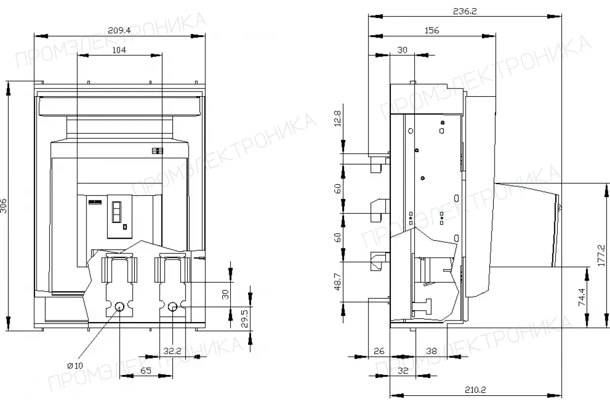 Siemens 3NP1153-1BC10 — Установка на монтажной панели