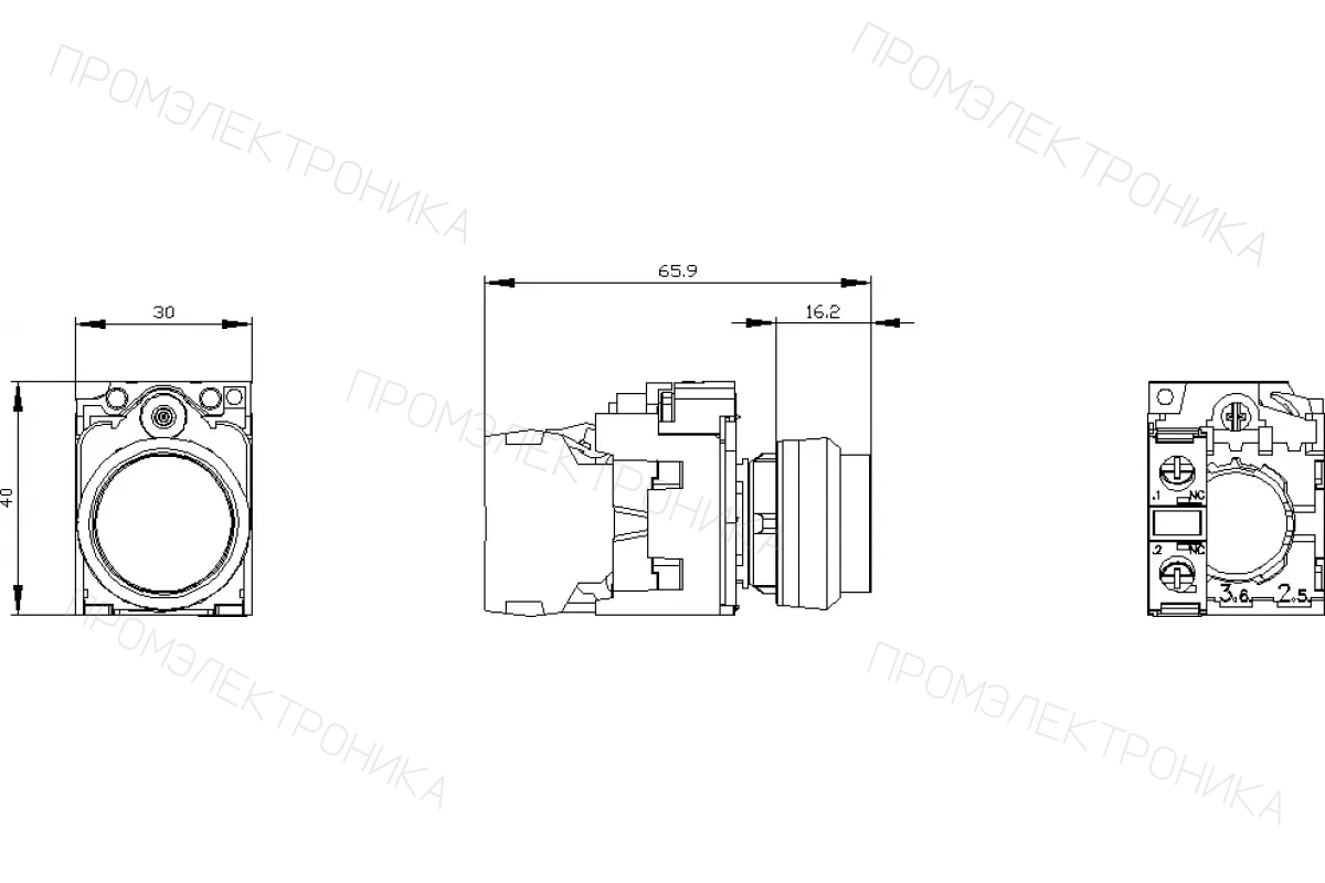 Siemens 3SU1130-0AB60-3FA0 — Кнопка