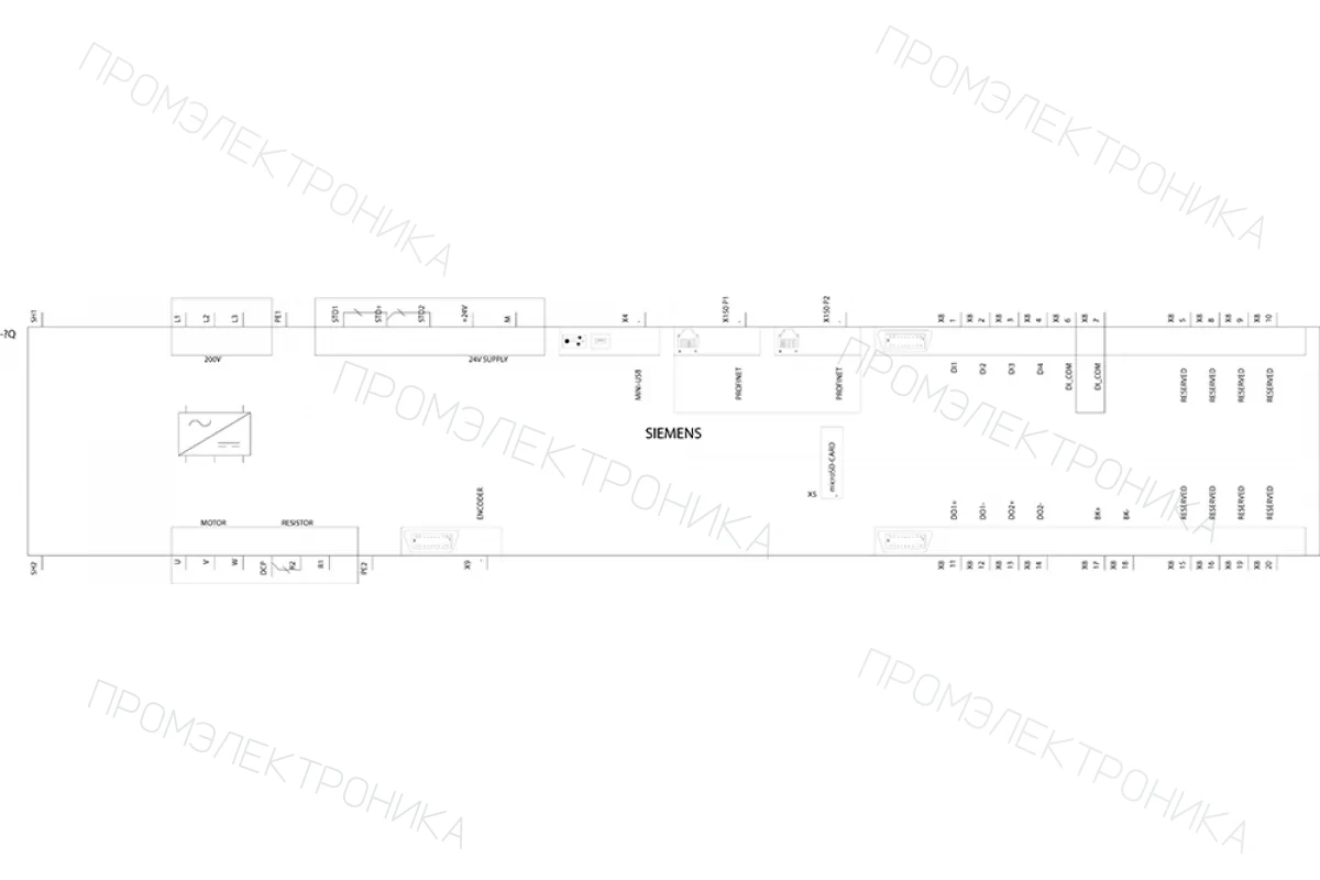Siemens 6SL3210-5DE23-0UA0 — SINAMCIS V70 ШПИНДЕЛЯ Входное напряжение