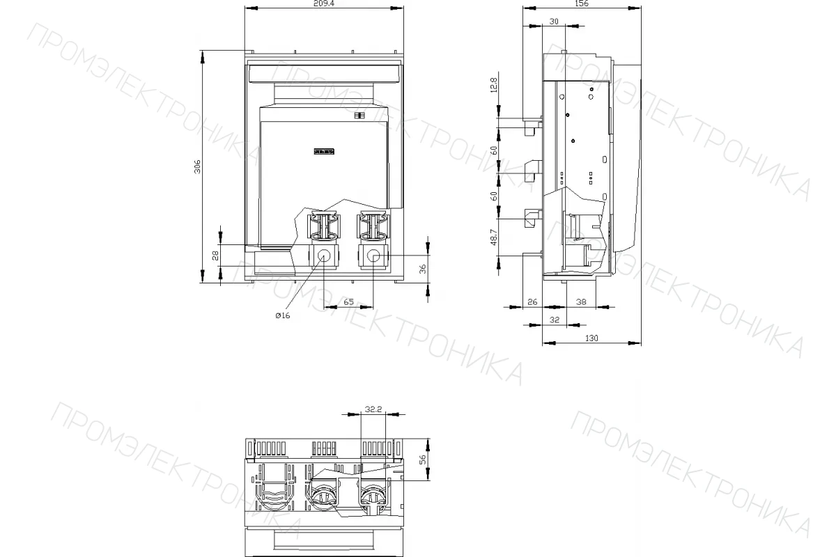 Siemens 3NP1153-1BC12 — Установка на монтажной панели