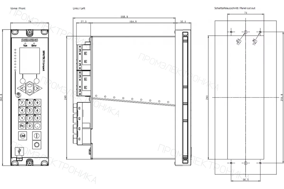 Siemens 7UM622.-.B...-...0 — SIPROTEC 7UM62 - 8xI 4xU, текстовый или графический дисплей, аппараты малого, среднего и большого размера, дифференциальная защита