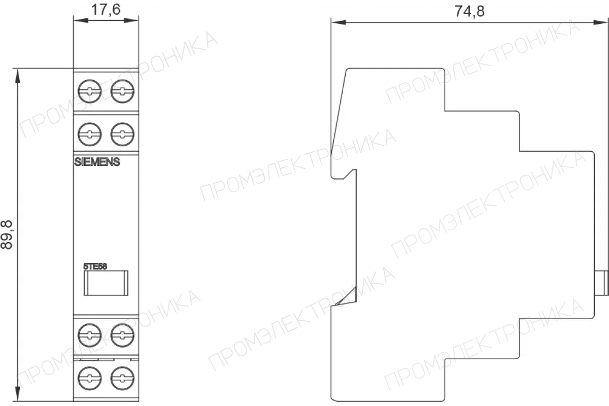 Siemens 5TE4840 — Кнопки 5TE4 8, установочная глубина 70мм