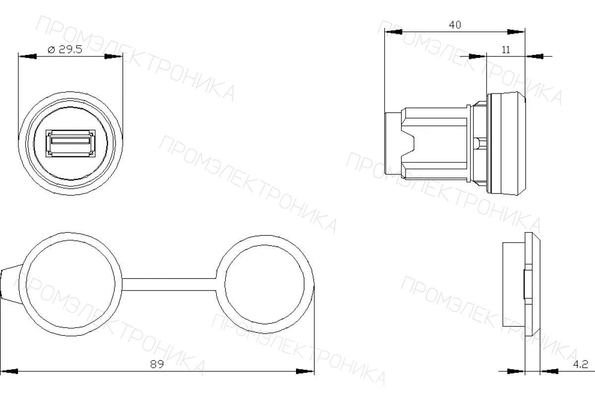 Siemens 3SU1930-0GA80-0AA0 — Разъем usb