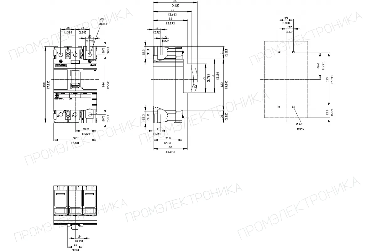 Siemens 3VA5210-1BB31-0AA0 — компонент энергетического оборудования