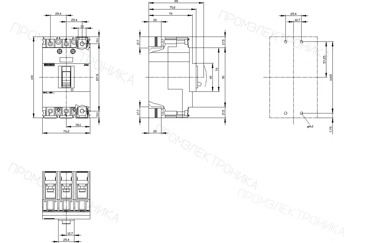Siemens 3VA9677-0FK21 — дверных поворотных приводов стандарт МЭК