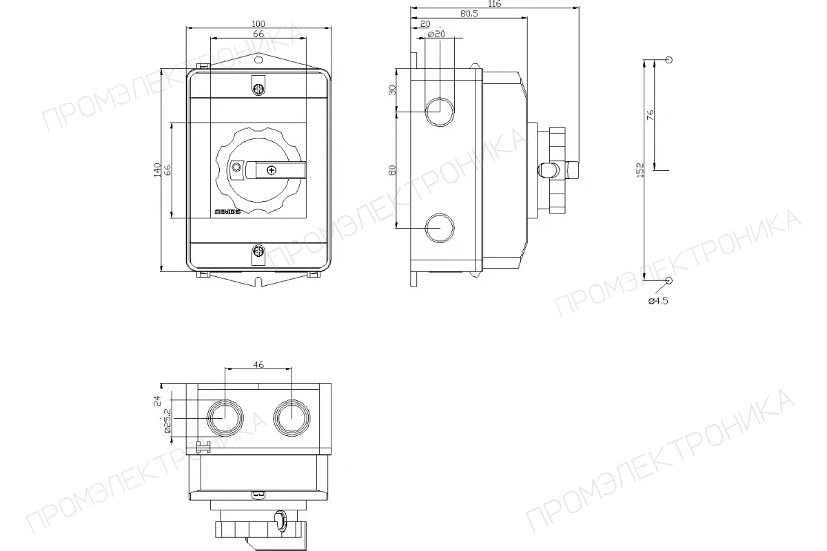 Siemens 3LD2264-1GP53 — Аварийный главный выключатель