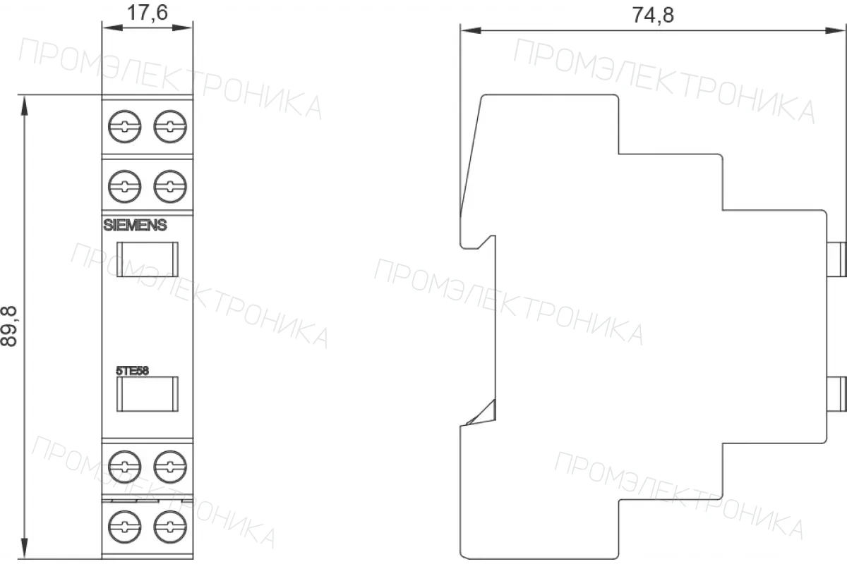 Siemens 5TE5801 — Световые индикаторы 5TE5 8, установочная глубина 70 mm