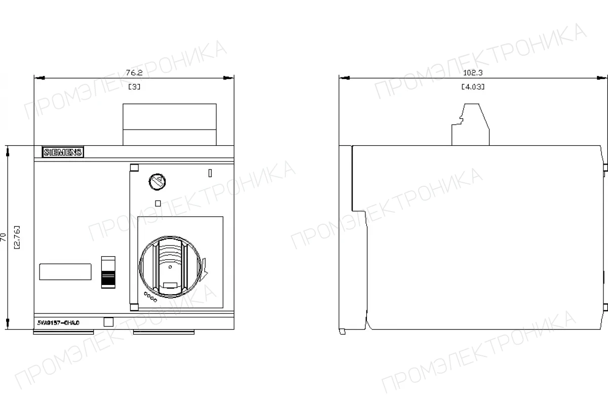 Siemens 3VA9137-0PK13 — Боковой поворотный привод стандарт мэк