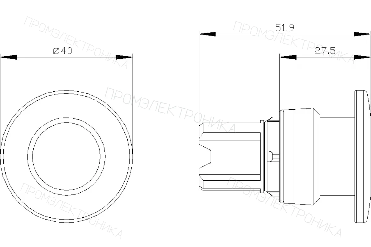 Siemens 3SU1030-1BD10-0AA0 — Актуатор грибовидной кнопки
