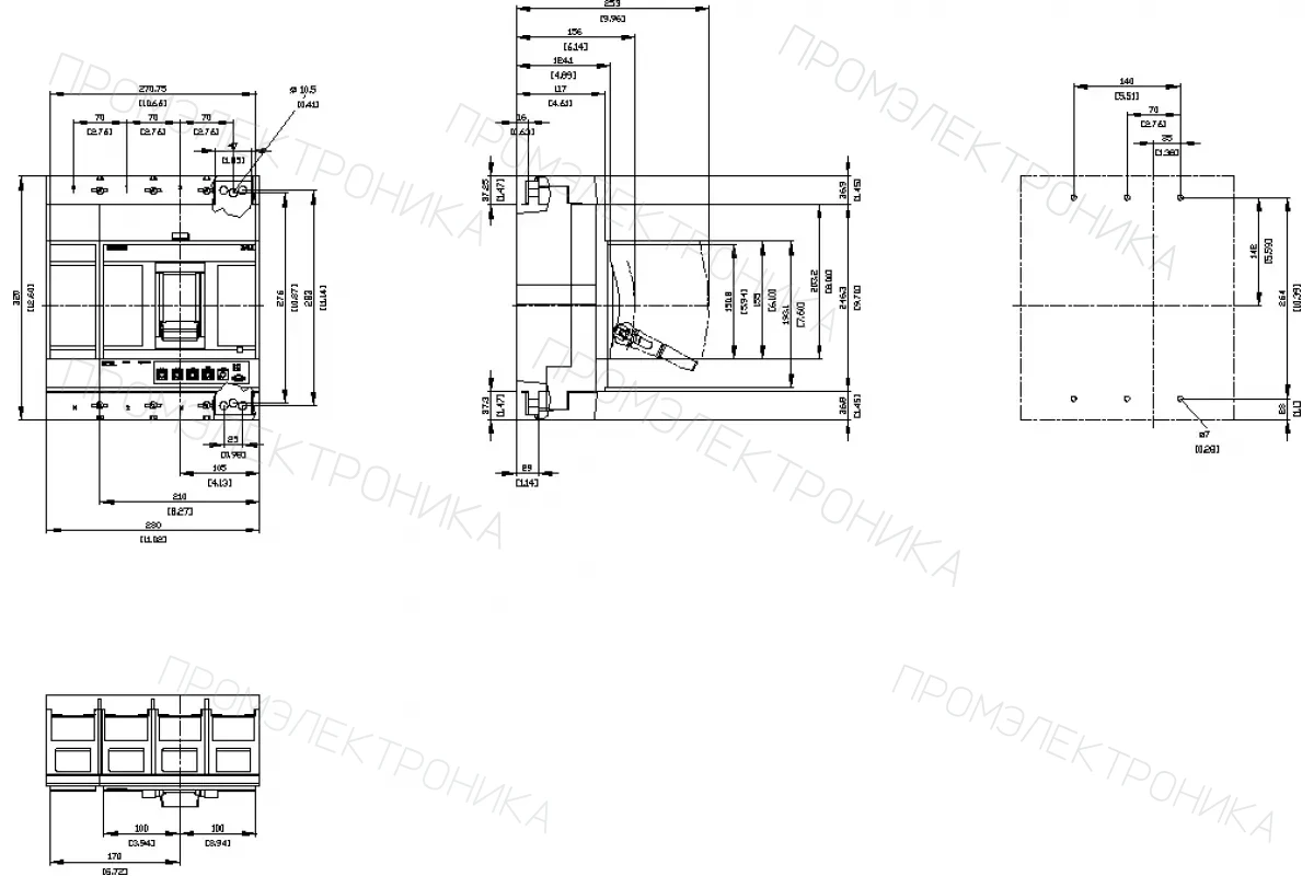 Siemens 3VA2510-5HL42-0AA0 — 3VA автоматические выключатели в литом корпусе до 250 A