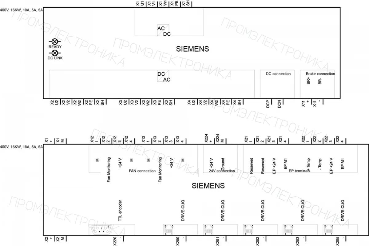 Siemens 6SL3100-1DE22-0AA0 — SINAMICS МОДУЛЬ ПИТАНИЯ ВХОД