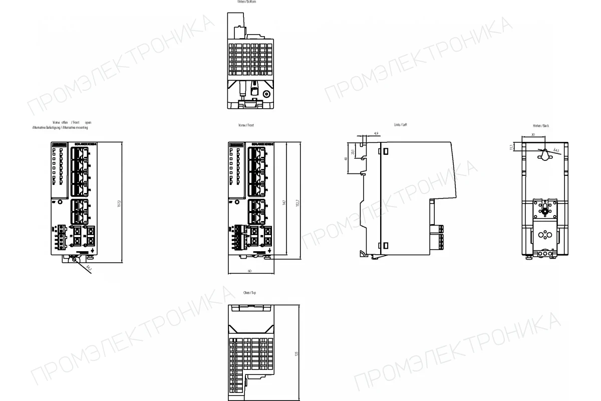 Siemens 6GK5101-1BC00-2AA3 — Неуправляемые конверторы серии SCALANCE X-100