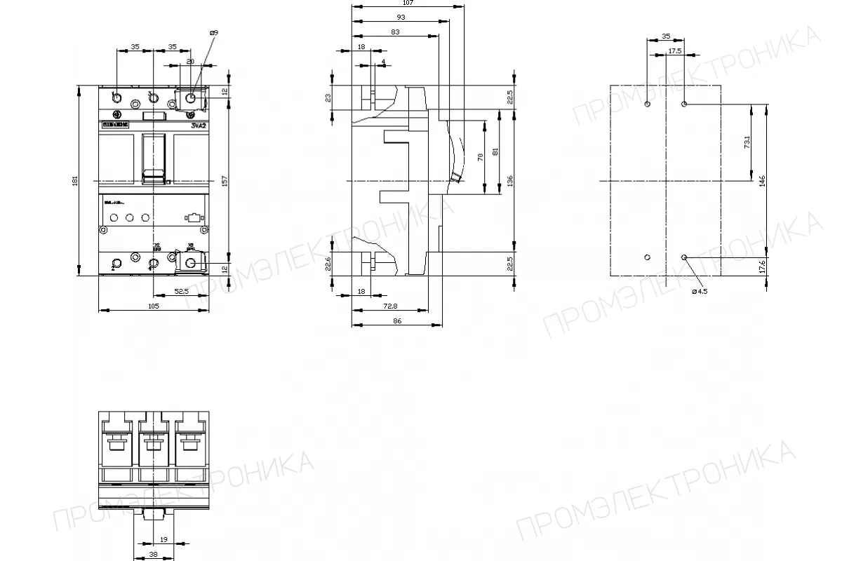 Siemens 3VA2110-5HK42-0AA0 — 3VA автоматические выключатели в литом корпусе до 250 A
