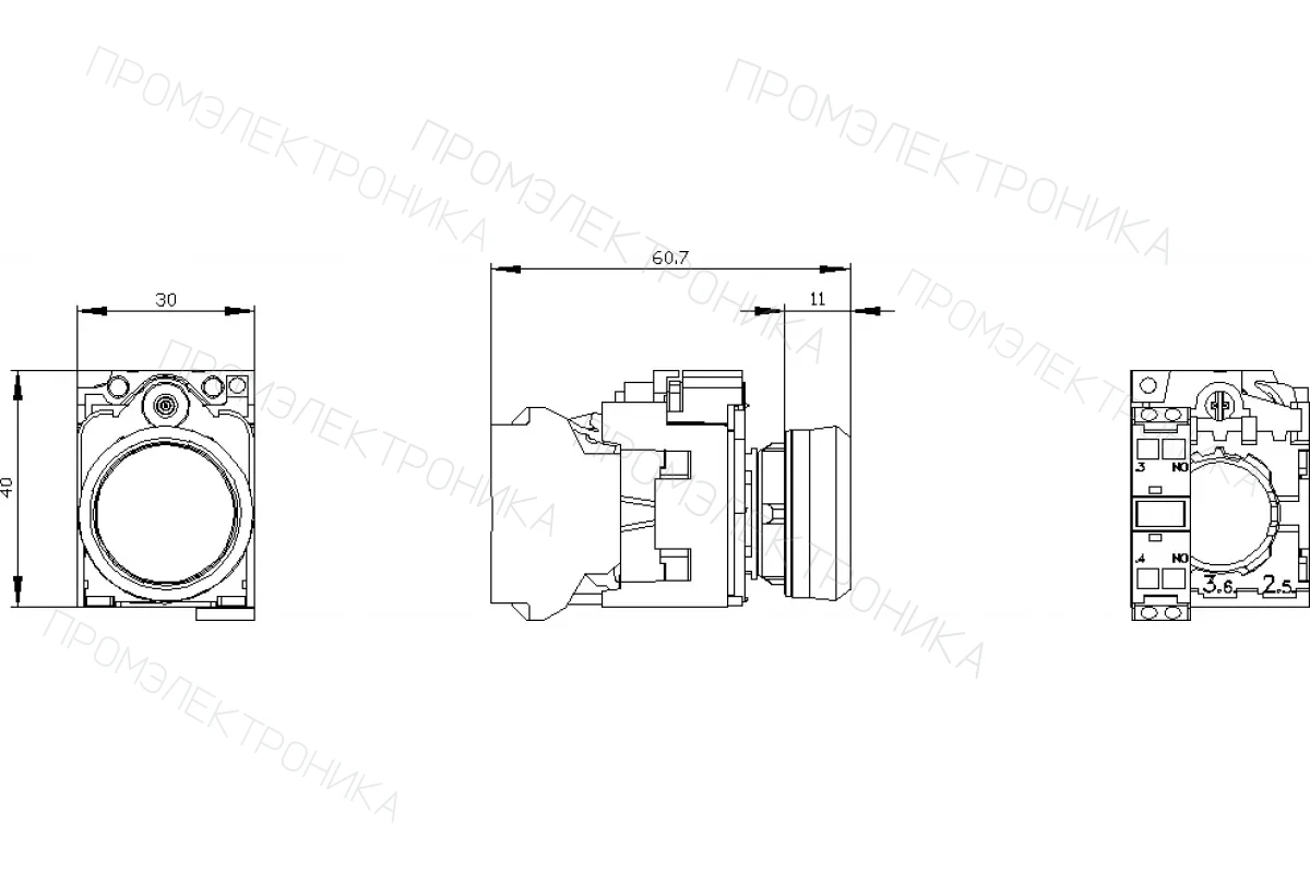 Siemens 3SU1130-0AB20-1CA0 — Кнопка
