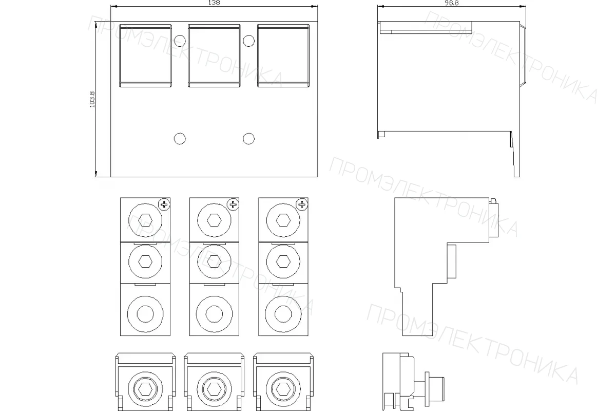 Siemens 3VA9473-0JJ23 — Клемма для проводов круглого сечения