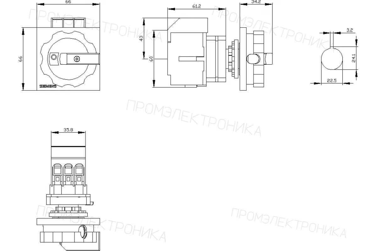 Siemens 3LD3050-1TL13 — Главный выключатель