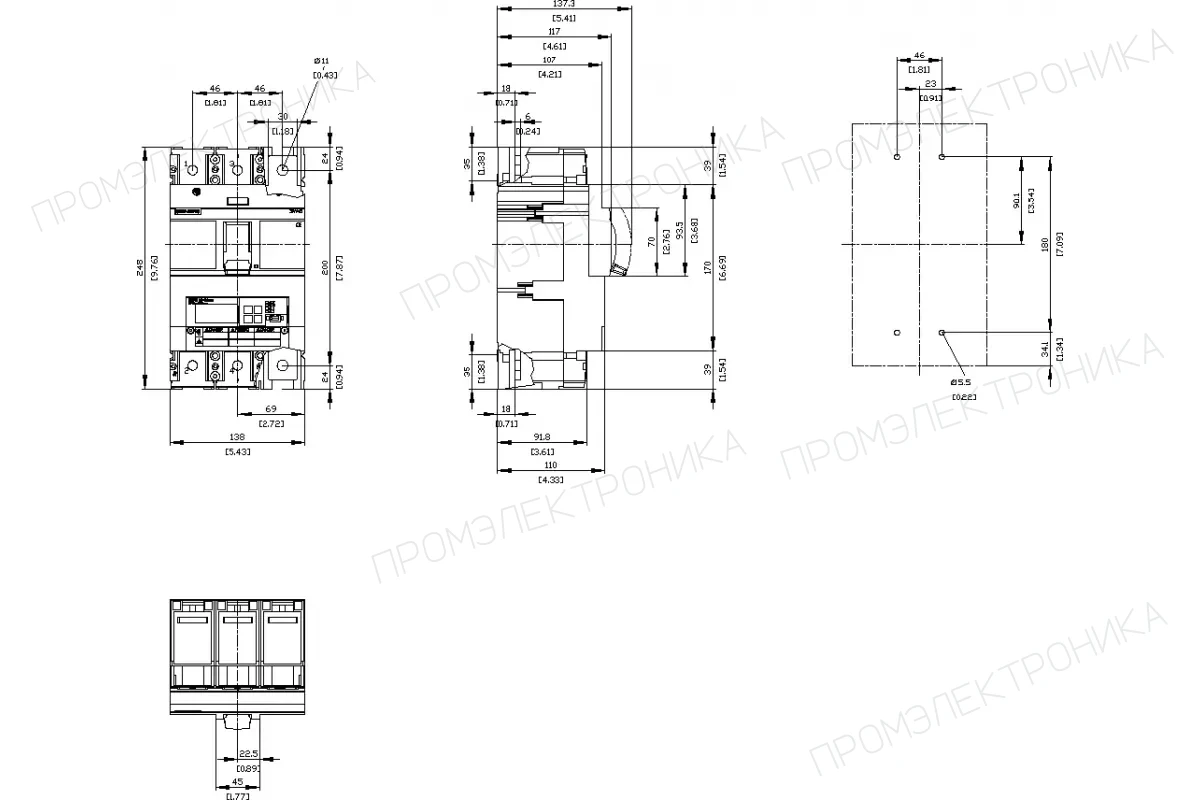 Siemens 3VA6440-5HL31-2AA0 — Автоматический выключатель