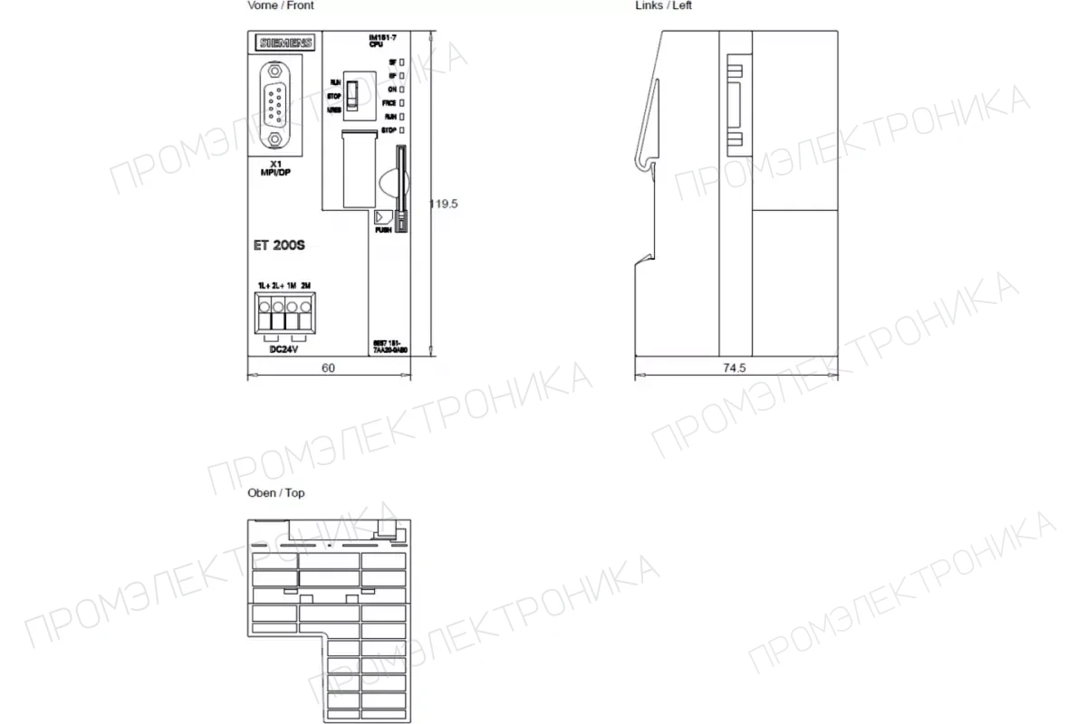 Siemens 6ES7151-7AB00-0AB0 — промышленный компонент
