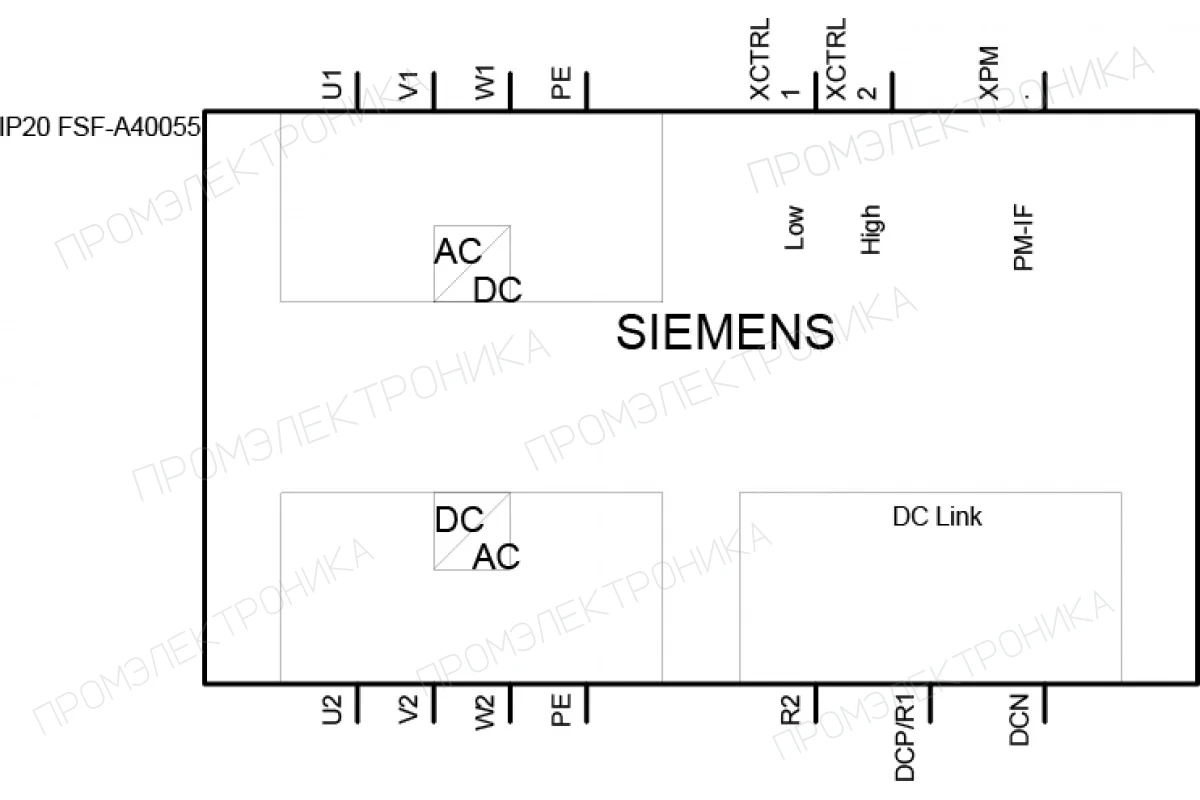 Siemens 6SL3210-1SE31-1UA0 — SINAMICS S120 СИЛОВОЙ МОДУЛЬ