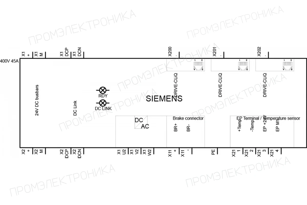 Siemens 6SL3121-1TE21-0AA4 — промышленный компонент