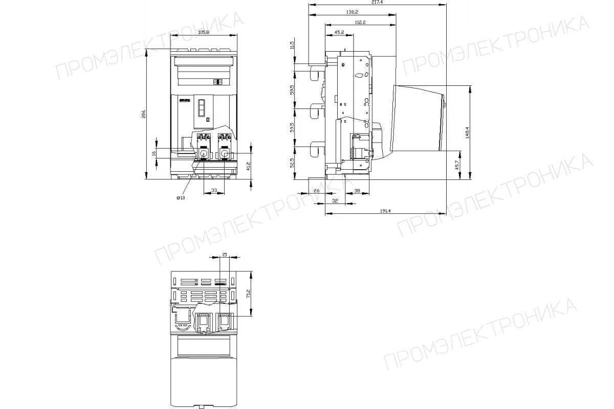Siemens 3NP1133-1BC13 — Установка на монтажной панели