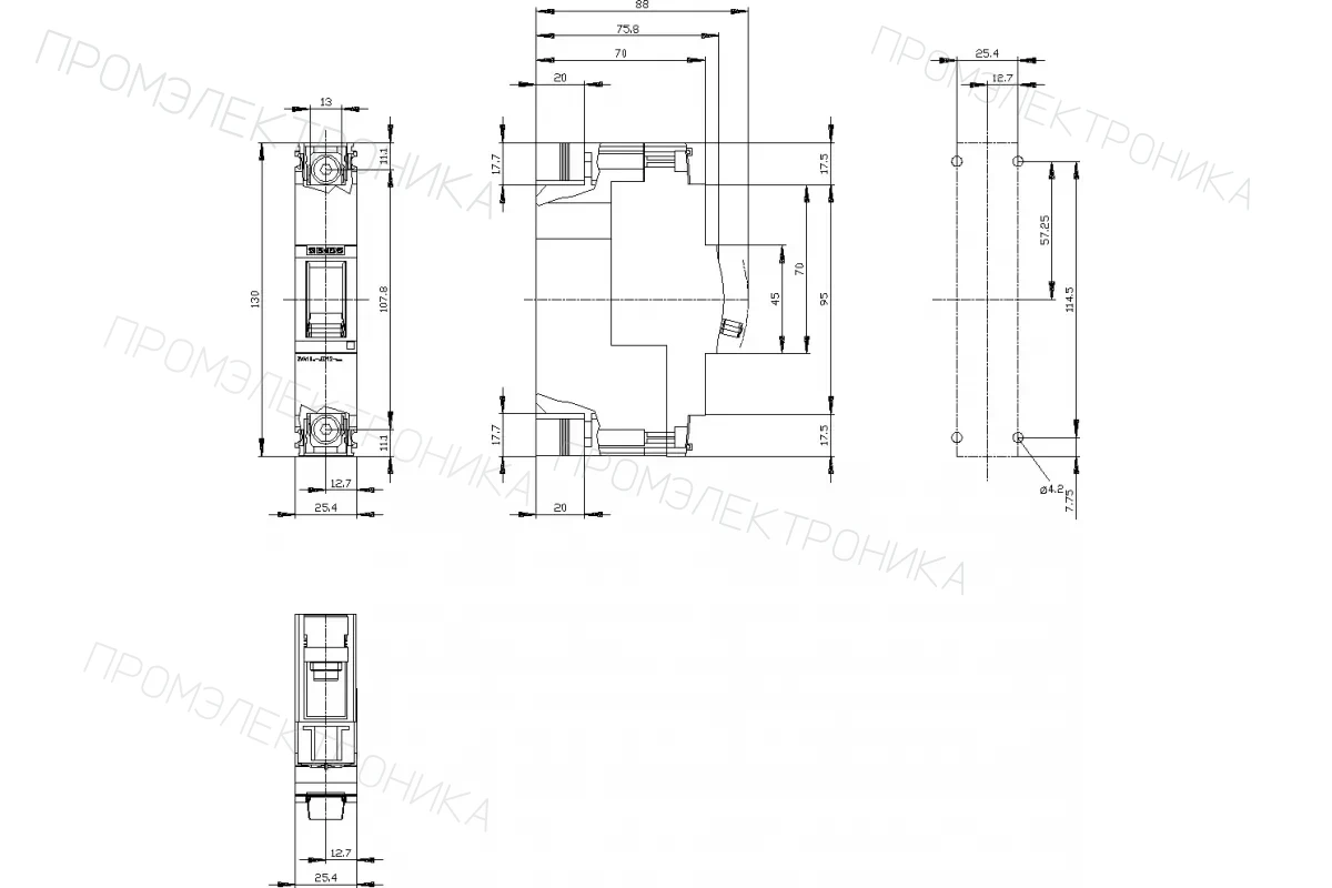 Siemens 3VA1110-1AA46-0AA0 — 3VA автоматические выключатели в литом корпусе до 250 A