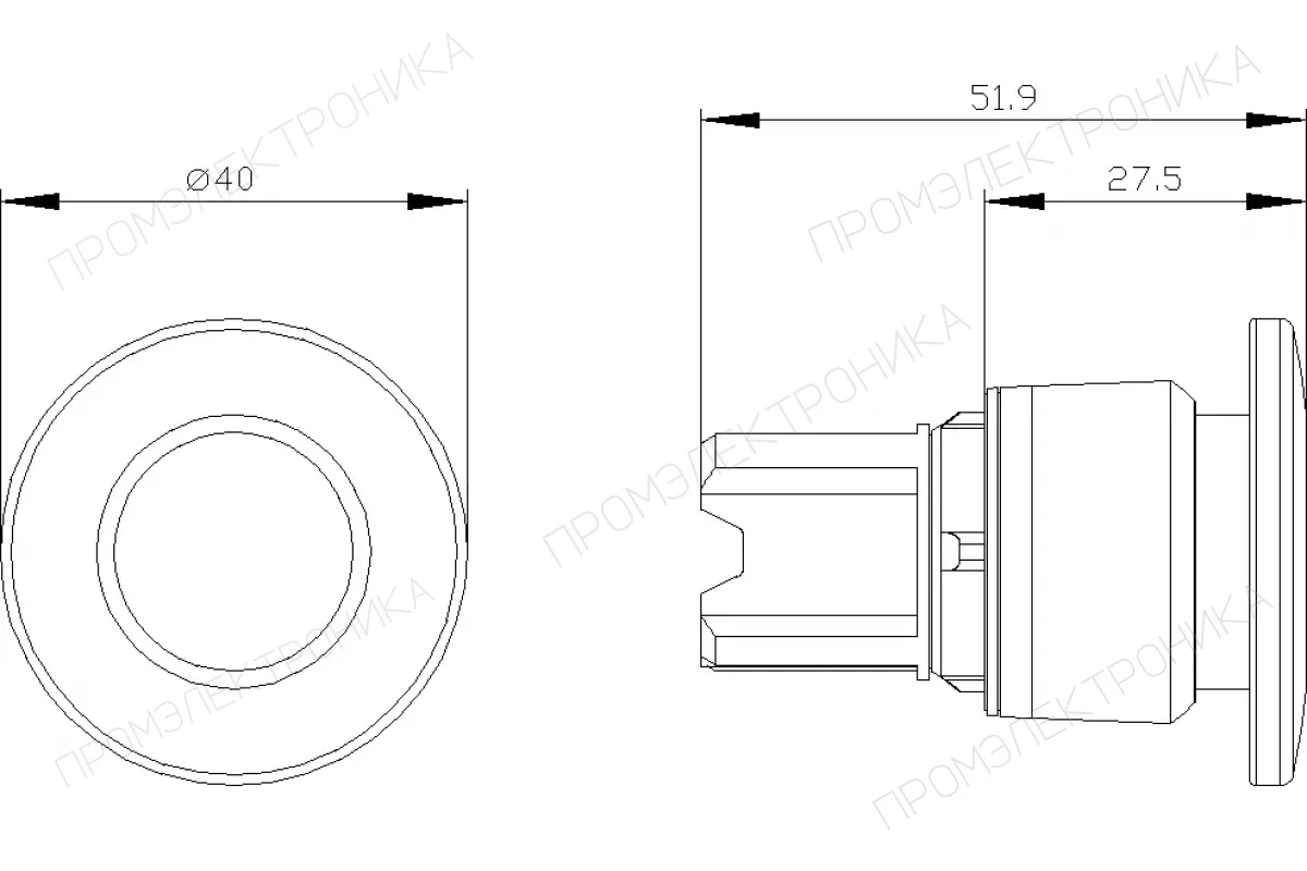 Siemens 3SU1030-1BA20-0AA0 — Актуатор грибовидной кнопки