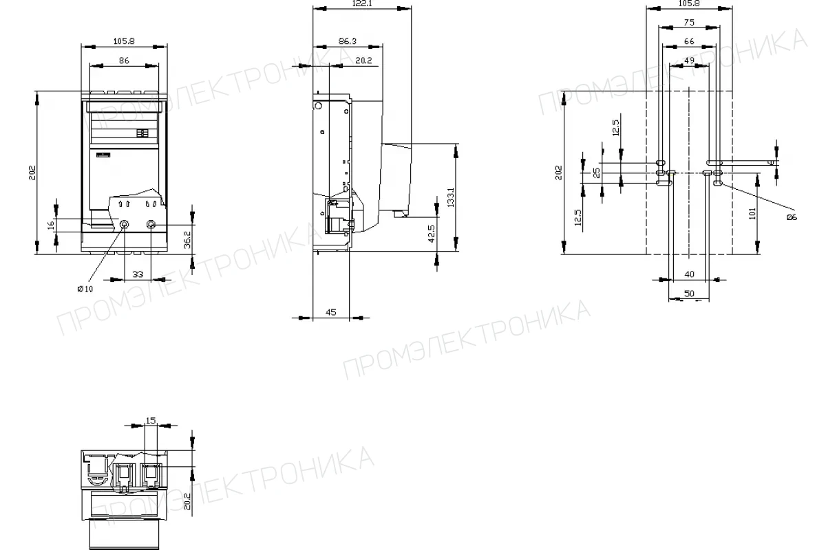 Siemens 3NP1133-1CA21 — Установка на монтажной панели