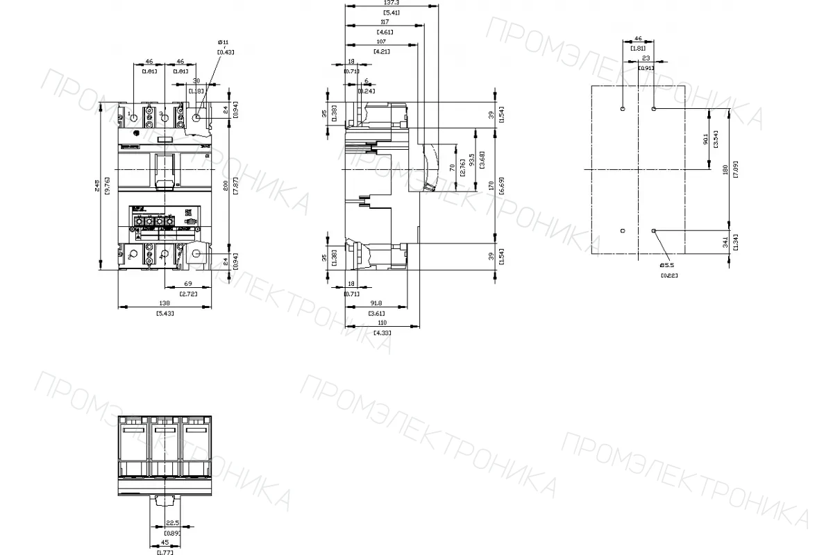 Siemens 3VA6440-5HL41-0AA0 — Автоматический выключатель