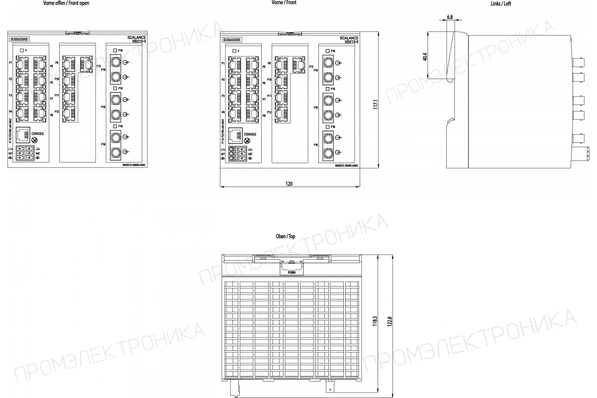 Siemens 6GK5208-0UA00-5ES6 — Scalance xp208 poe еес промышленный управляемый ie коммутатор