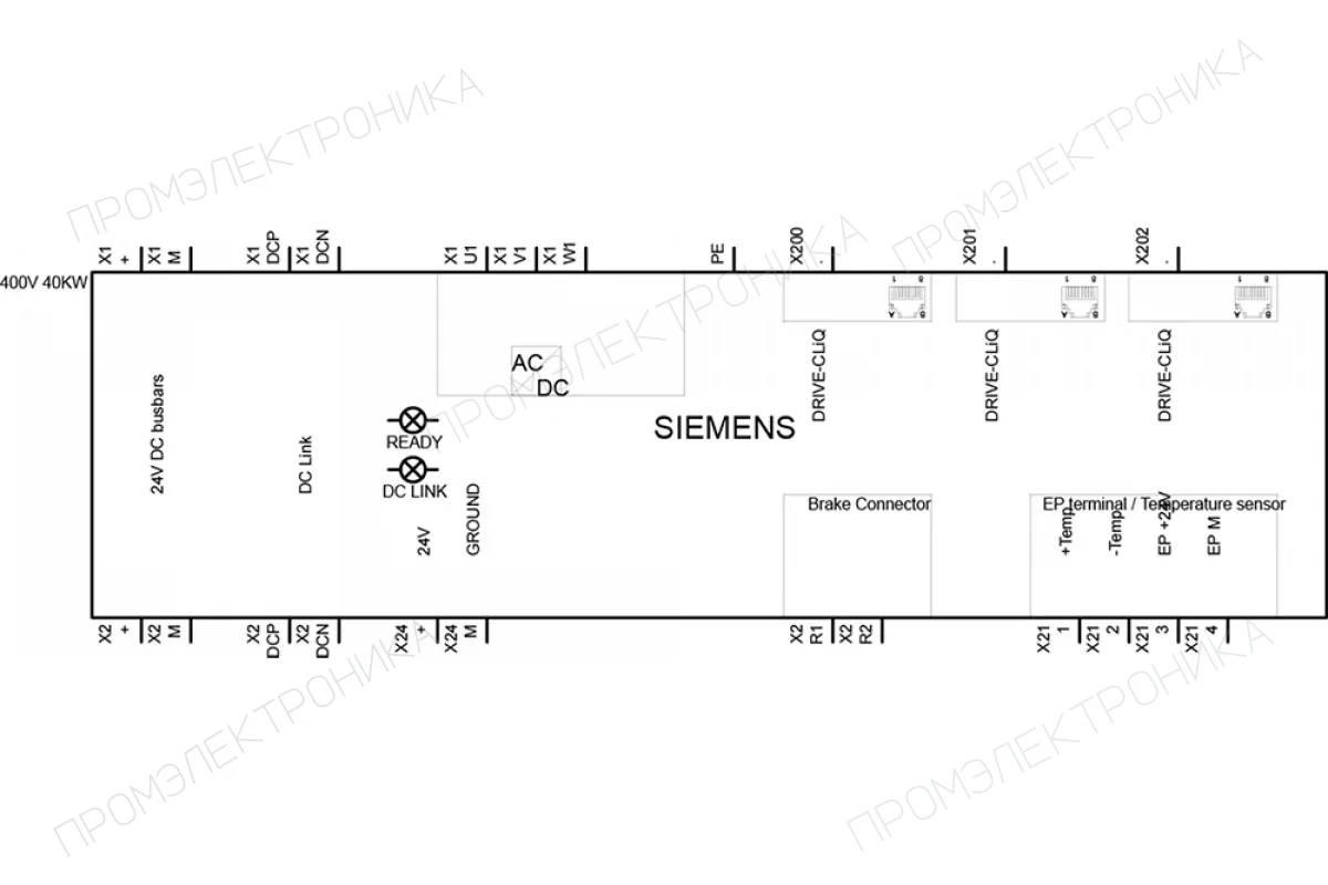 Siemens 6SL3131-7TE31-2AA3 — SINAMICS АКТИВНЫЙ БЛОК ПИТАНИЯ ВХОД
