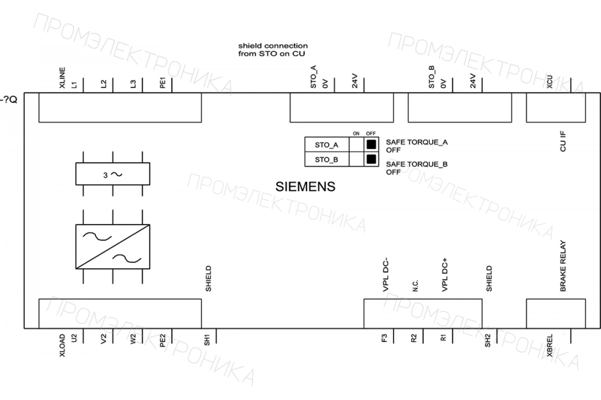 Siemens 6SL3210-1RE28-8AL0 — Sinamics g120 силовой модуль