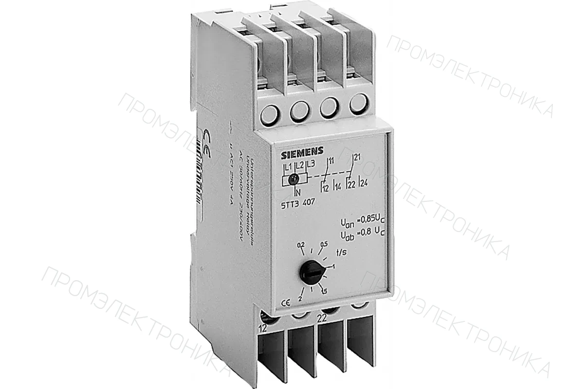 Siemens 5TT3403 — Реле напряжения >N< 5TT3 19 и 5TT3 4, установочная глубина 55 mm