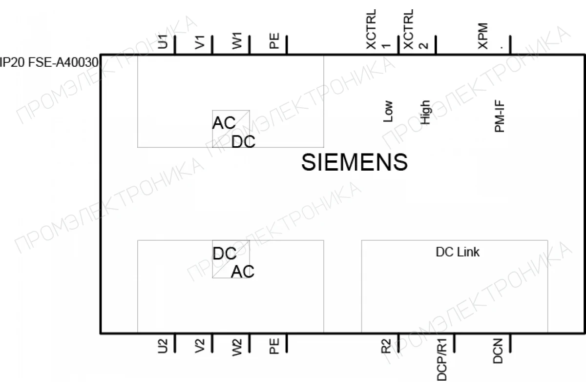 Siemens 6SL3210-1SE26-0UA0 — SINAMICS S120 СИЛОВОЙ МОДУЛЬ