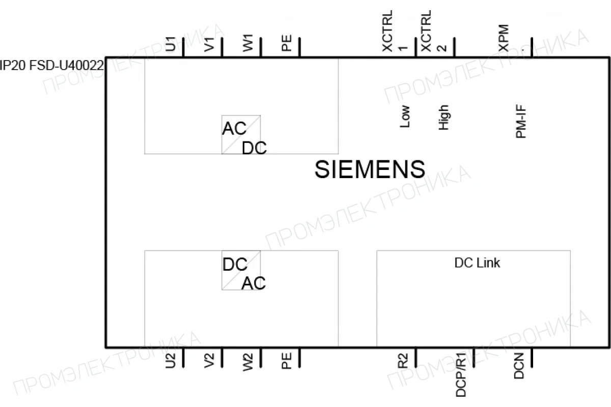 Siemens 6SL3210-1SE24-5UA0 — SINAMICS S120 СИЛОВОЙ МОДУЛЬ