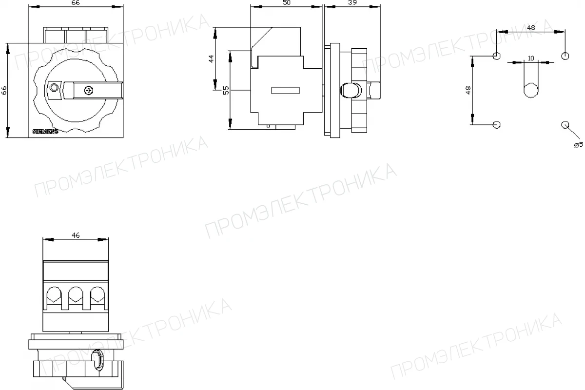 Siemens 3LD2203-0TK51 — Главный управляющий переключатель