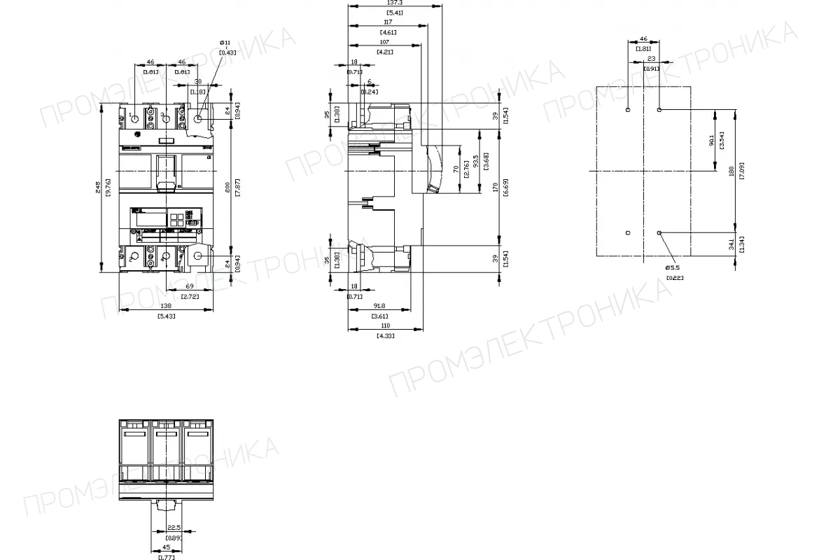 Siemens 3VA6325-5HN41-2AA0 — Автоматический выключатель