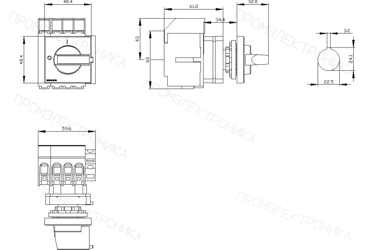 Siemens 3LD3050-1TL11 — Главный выключатель