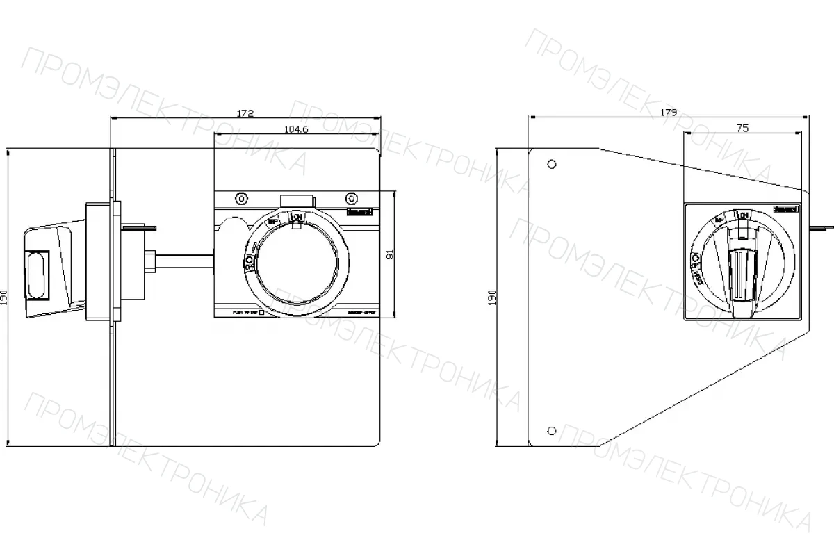 Siemens 3VA9267-0PK55 — Поворотный привод с установкой на боковую стенку авар