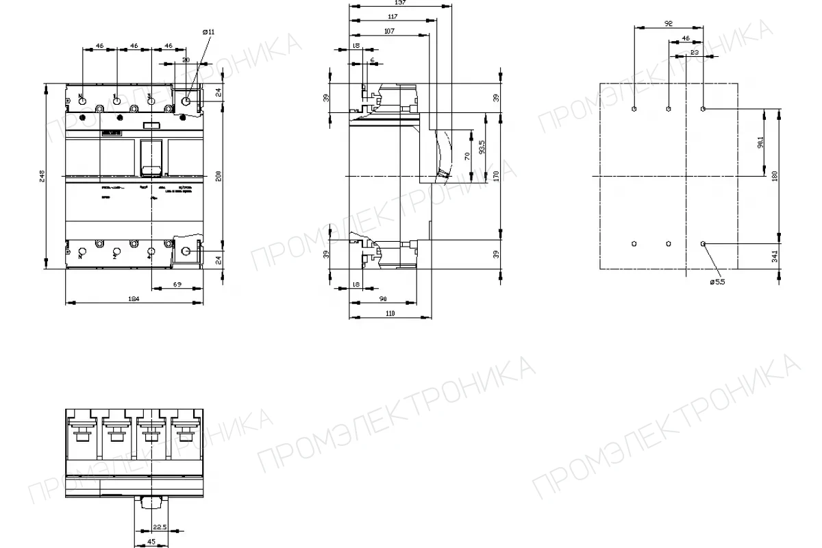 Siemens 3VA1340-1AA32-0AA0 — 3VA автоматические выключатели в литом корпусе до 250 A
