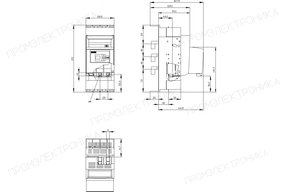 Siemens 3NP1123-1BB20 — Установка на монтажной панели