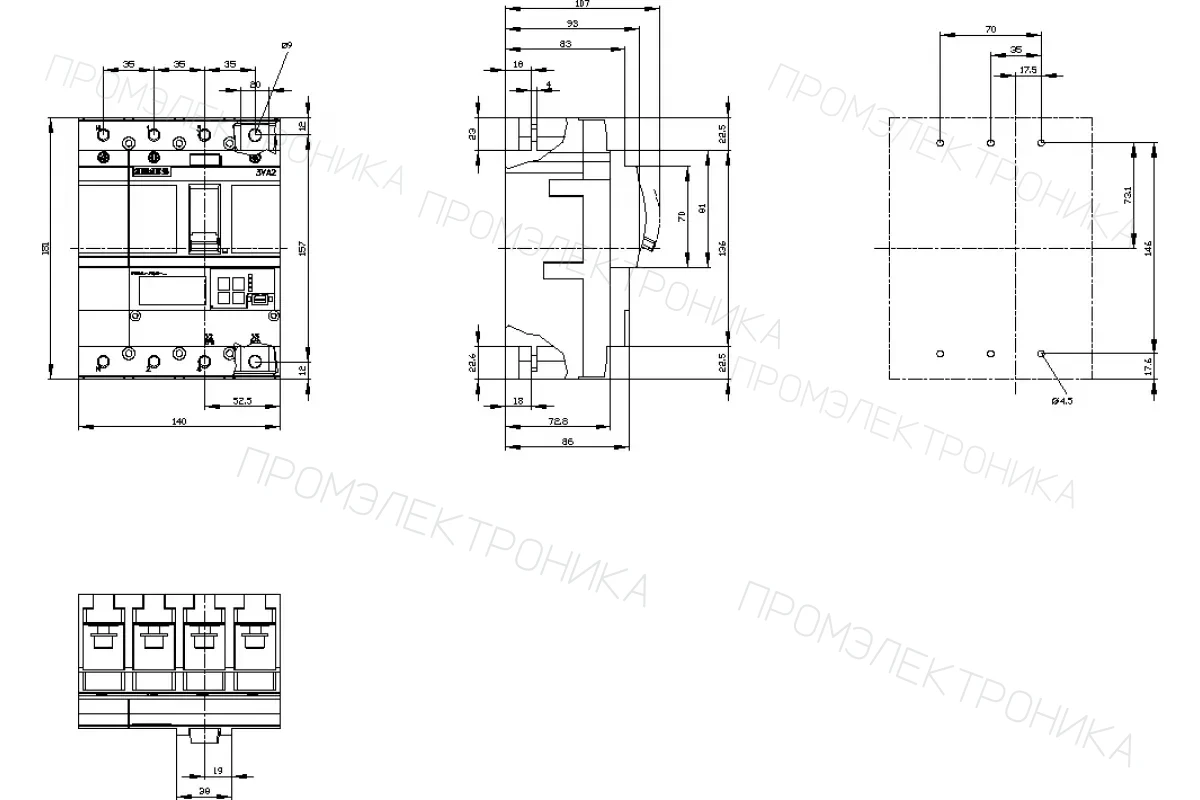 Siemens 3VA2225-8KQ32-0AA0 — 3VA автоматические выключатели в литом корпусе до 250 A