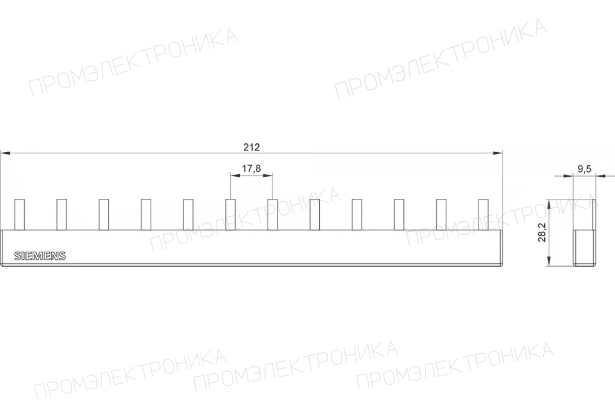 Siemens 5ST3621 — Сборные шины 5ST для модульных устройств
