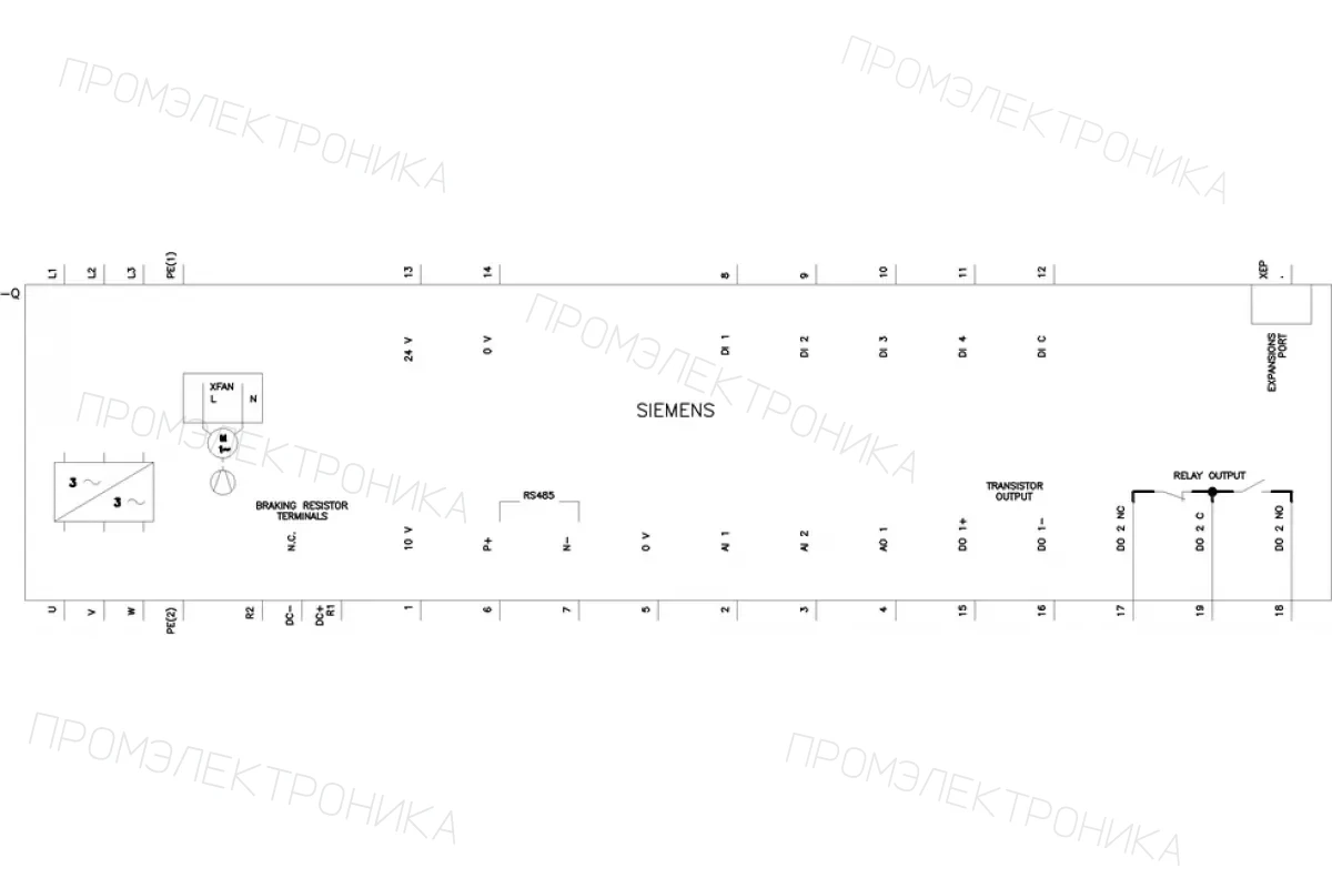 Siemens 6SL3210-5BE21-5CV1 — компонент приводной техники