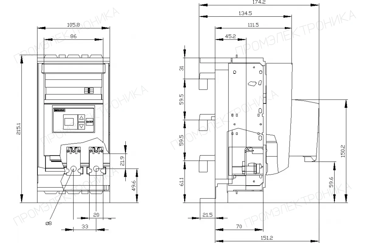 Siemens 3NP1133-1JC11 — Установка на монтажной панели