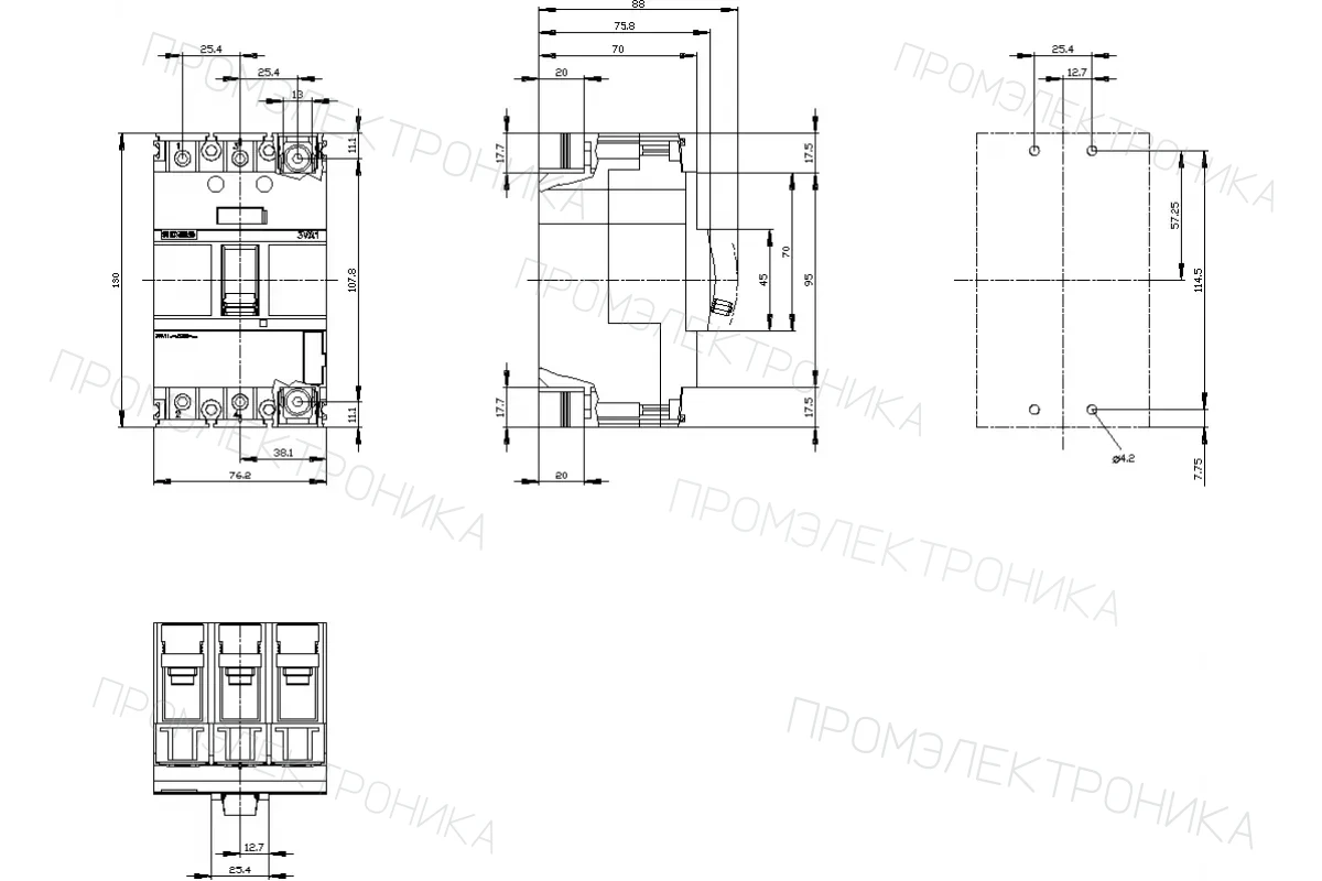 Siemens 3VA1112-4ED22-0AA0 — 3VA автоматические выключатели в литом корпусе до 250 A