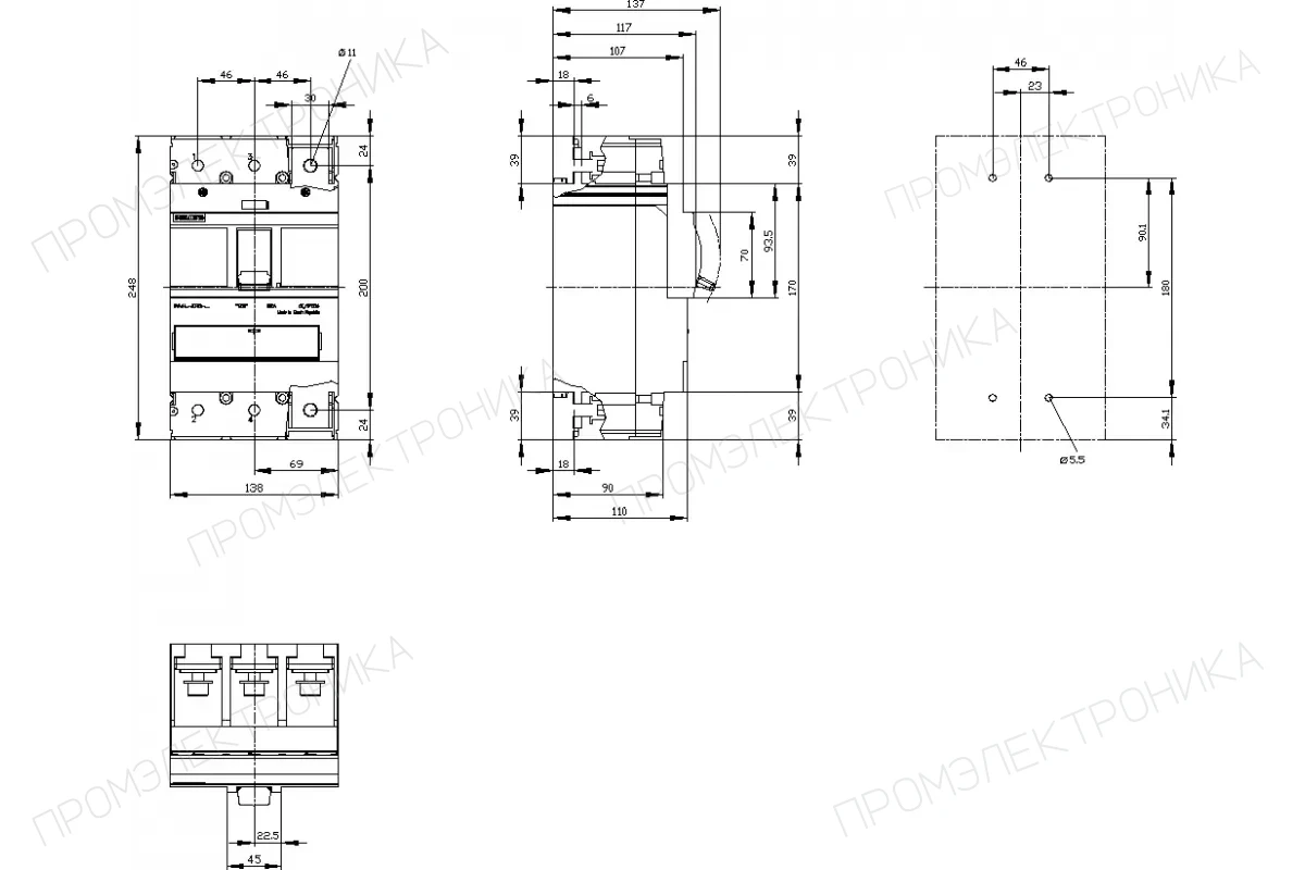 Siemens 3VA1340-7EF32-0AA0 — 3VA автоматические выключатели в литом корпусе до 250 A