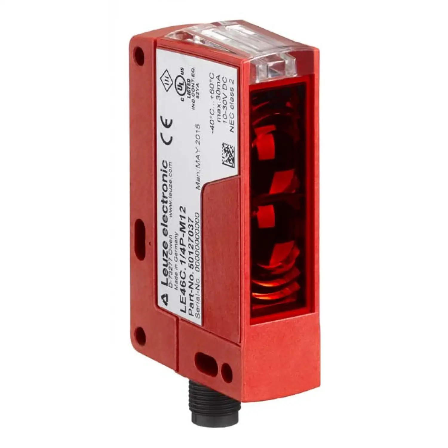 Датчик с поляризованным отражением от рефлектора Leuze PRK46C.D1/PX-M12