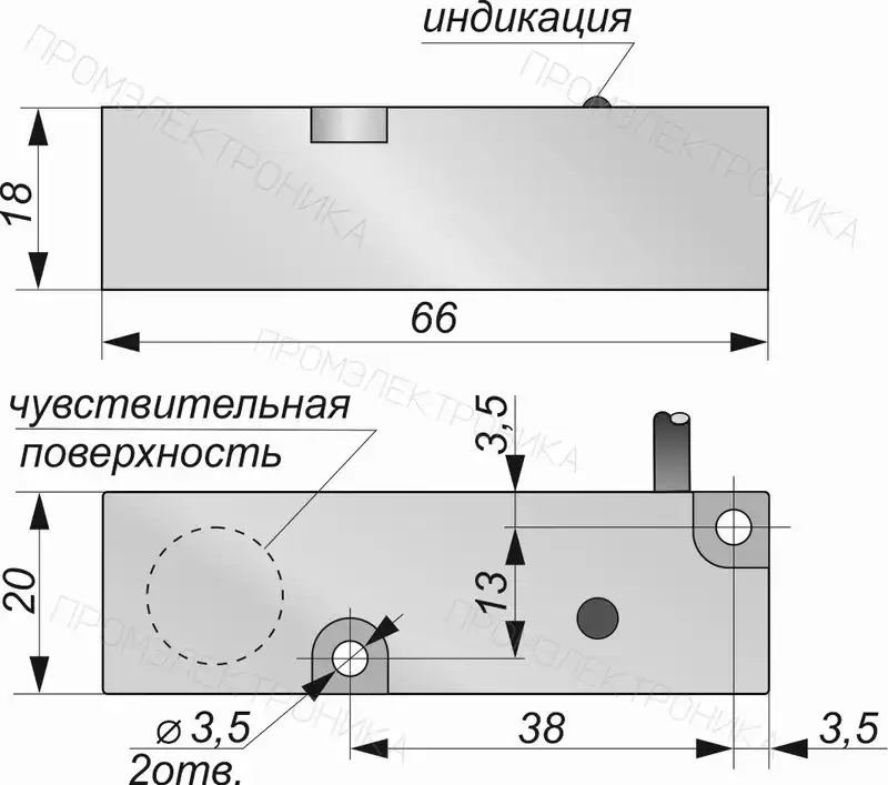 Датчик бесконтактный индуктивный ИУХХ-NO-PNP(ПФ) — фото 1
