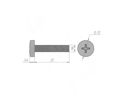 Винт Weishaupt M6 X 25, 402364